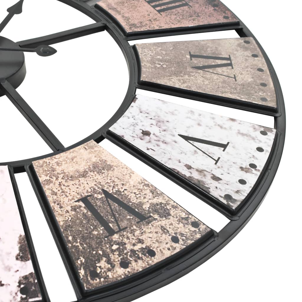 Wandklok vintage-stijl quartz-mechanisme XXL 60 cm metaal