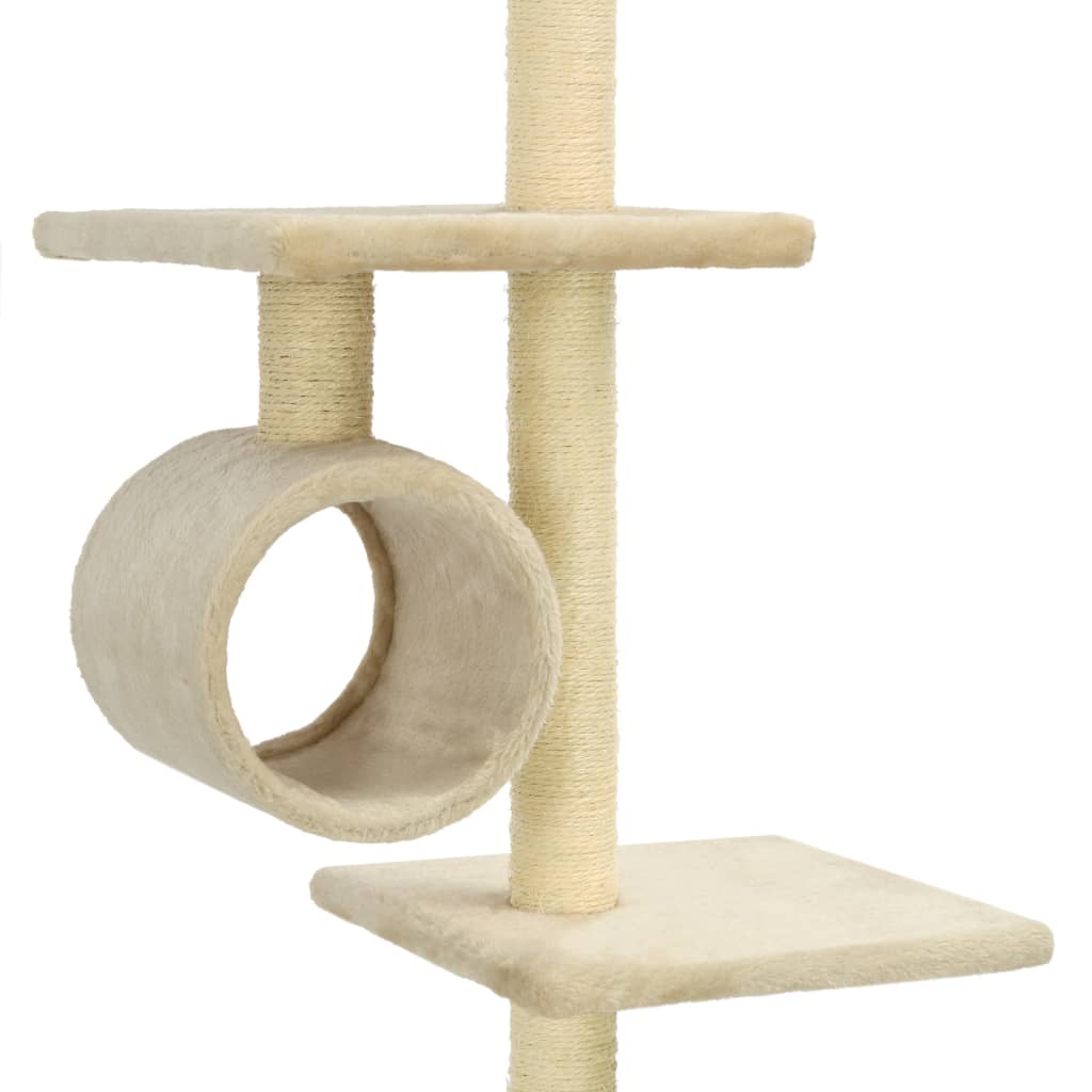 Kattenkrabpaal met sisal krabpalen 260 cm beige