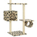 Kattenkrabpaal met sisal krabpalen 260 cm pootafdrukken beige