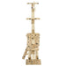 Kattenkrabpaal met sisal krabpalen 138 cm pootafdrukken beige