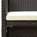 Tuinbank 2-zits met kussens poly rattan bruin