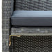 Tuinbank 2-zits met kussens poly rattan grijs