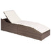 Ligbed met kussen poly rattan bruin