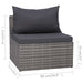 3-delige Loungeset met kussens poly rattan grijs