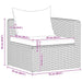 3-delige Loungeset met kussens poly rattan grijs