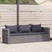 3-delige Loungeset met kussens poly rattan grijs