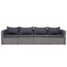 4-delige Loungeset met kussens poly rattan grijs