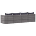 4-delige Loungeset met kussens poly rattan grijs