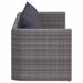 4-delige Loungeset met kussens poly rattan grijs