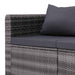 4-delige Loungeset met kussens poly rattan grijs