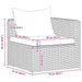 4-delige Loungeset met kussens poly rattan grijs