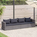 4-delige Loungeset met kussens poly rattan grijs