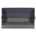 Tuinbed met luifel 205x62 cm poly rattan grijs