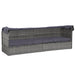 Tuinbed met luifel 205x62 cm poly rattan grijs
