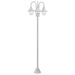 Paalverlichting tuin E27 220 cm aluminium wit 3-delig