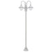 Paalverlichting tuin E27 220 cm aluminium wit 3-delig