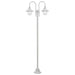 Paalverlichting tuin E27 220 cm aluminium wit 2-delig