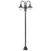Paalverlichting tuin E27 220 cm aluminium donkergroen 3-delig
