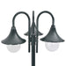 Paalverlichting tuin E27 220 cm aluminium donkergroen 3-delig