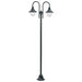 Paalverlichting tuin E27 220 cm aluminium donkergroen 2-delig