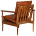 Fauteuil echt leer met acaciahout bruin