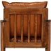 Fauteuil echt leer met acaciahout bruin