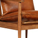 Fauteuil echt leer met acaciahout bruin