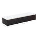 Ligbed met kussen poly rattan bruin