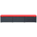 Ligbed met kussen poly rattan zwart