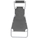 Ligbed met luifel inklapbaar staal grijs
