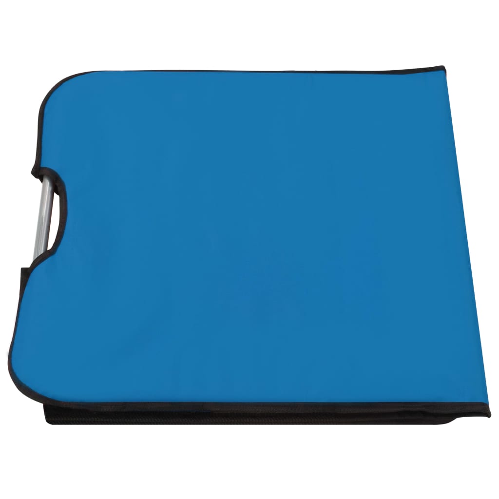 Strandmatten inklapbaar 2 st staal en stof blauw