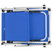 Ligbed inklapbaar met dak aluminium en textileen blauw
