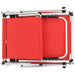 Ligbed inklapbaar met dak aluminium en textileen rood