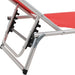 Ligbed inklapbaar met dak aluminium en textileen rood