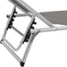 Ligbed inklapbaar met dak aluminium en textileen grijs