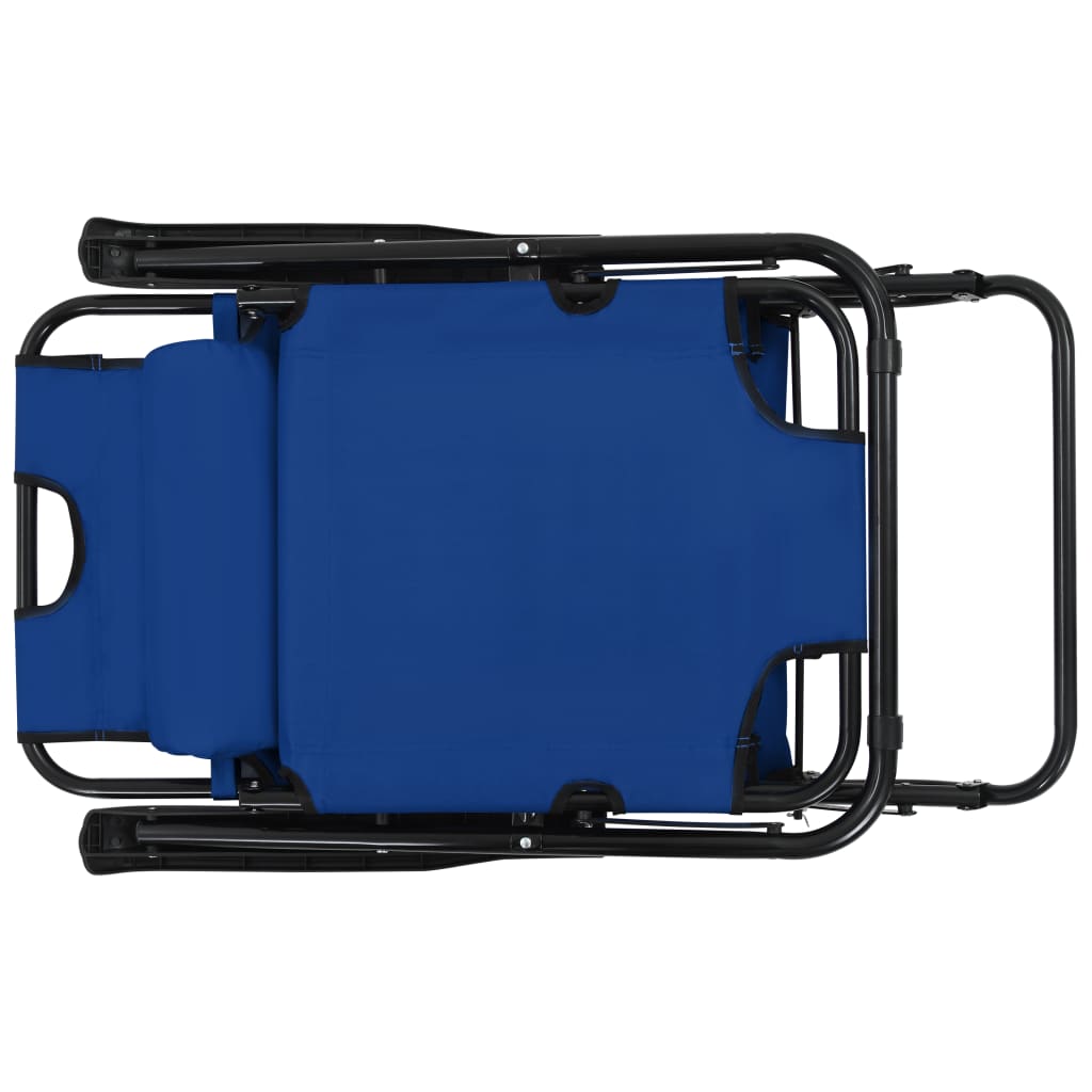 Ligbedden inklapbaar 2 st met voetensteun staal blauw