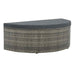 Tuinbank 2-zits met kussens en parasol poly rattan grijs