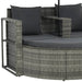 Tuinbank 2-zits met kussens en parasol poly rattan grijs