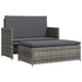 2-delige Loungeset met kussens poly rattan grijs