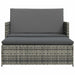 2-delige Loungeset met kussens poly rattan grijs