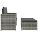 2-delige Loungeset met kussens poly rattan grijs