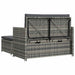 2-delige Loungeset met kussens poly rattan grijs