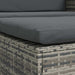 2-delige Loungeset met kussens poly rattan grijs