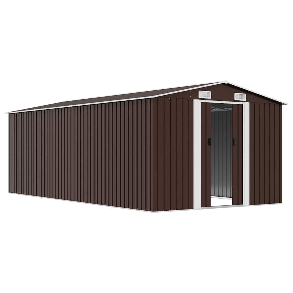 Tuinschuur 257x489x181 cm metaal bruin
