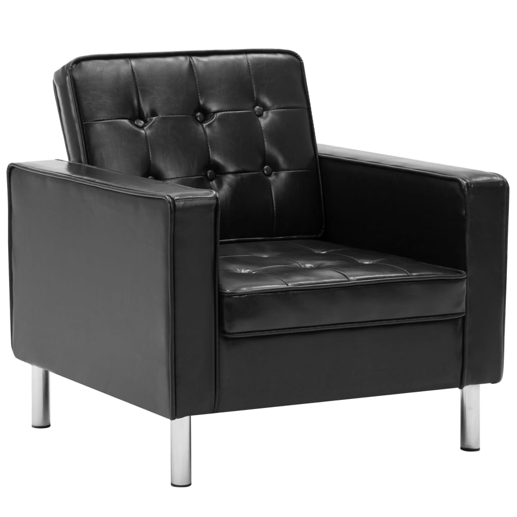 Fauteuil kunstleer zwart