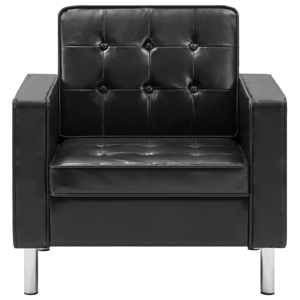 Fauteuil kunstleer zwart