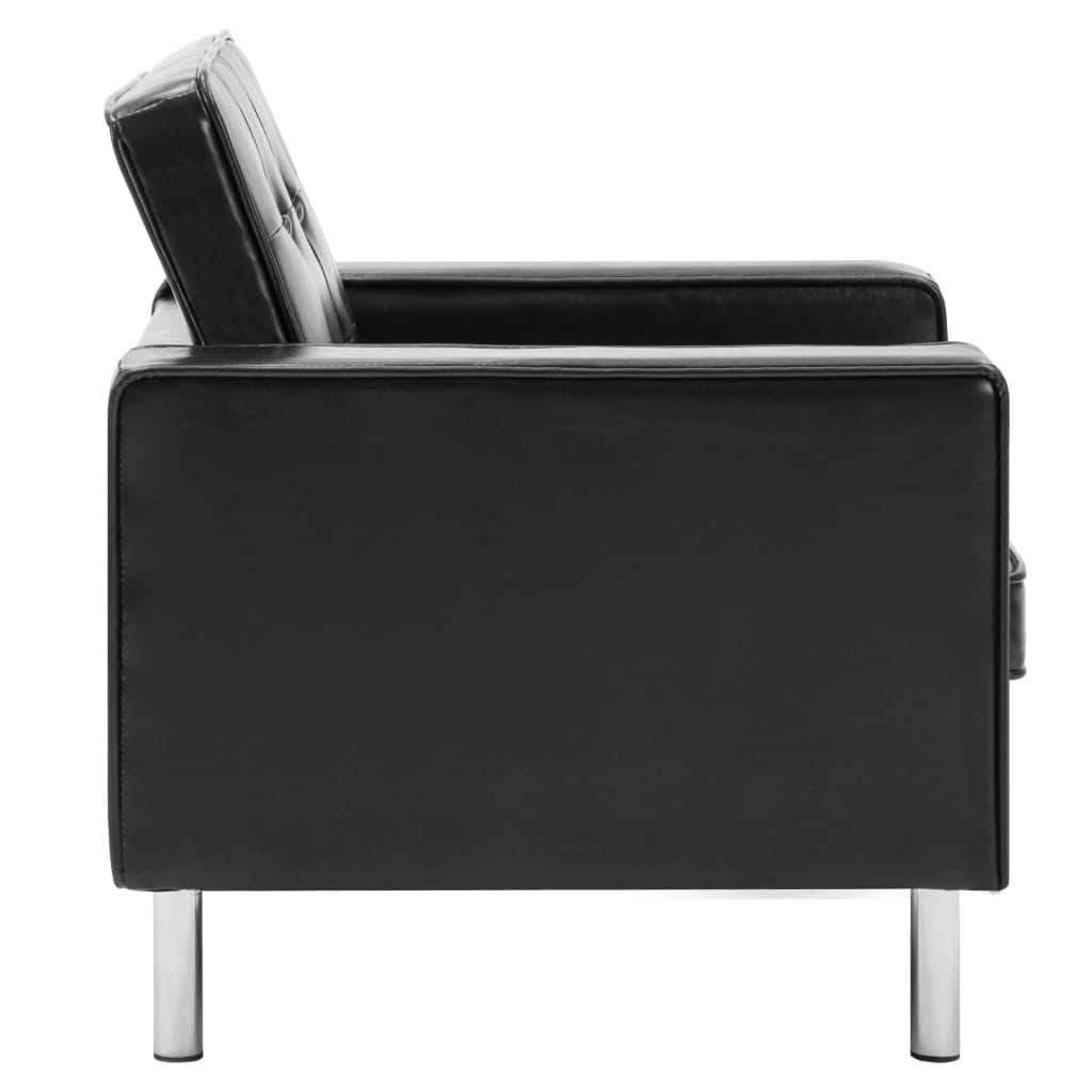 Fauteuil kunstleer zwart
