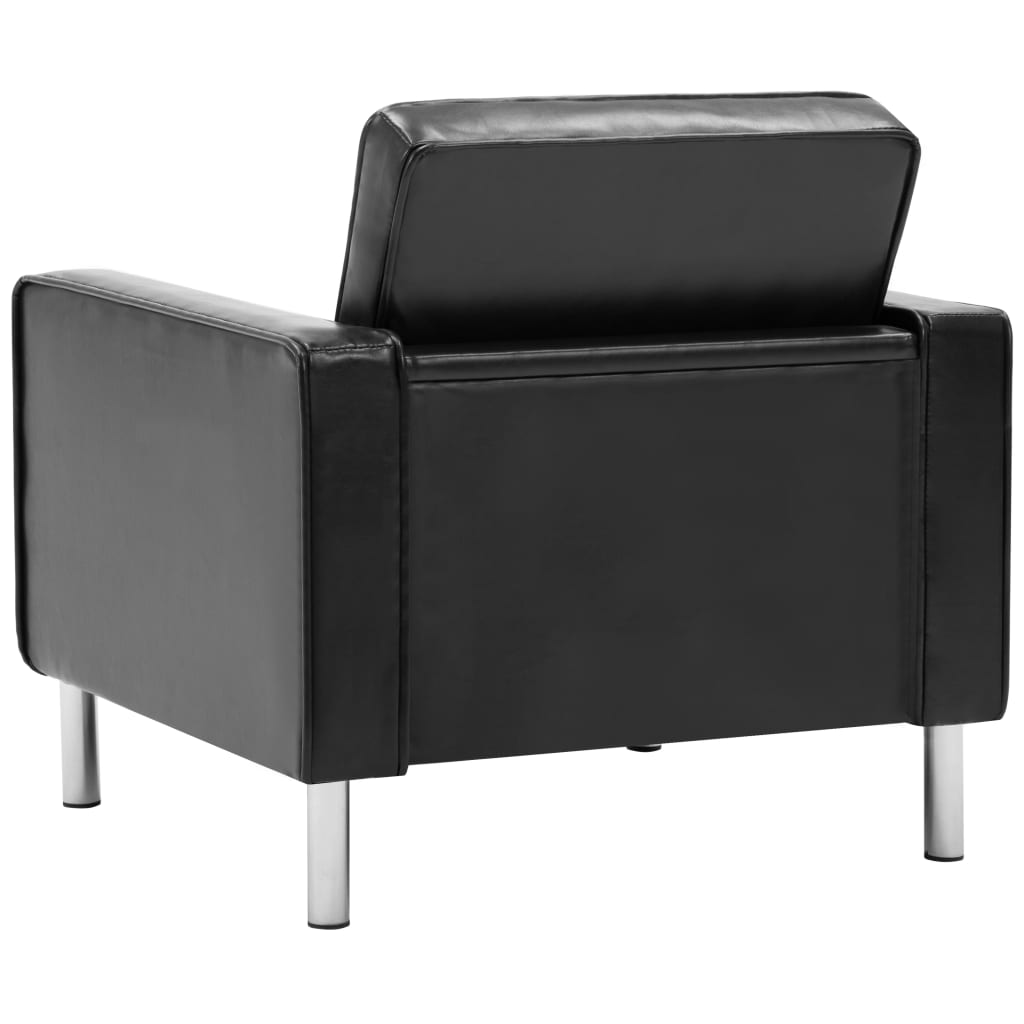 Fauteuil kunstleer zwart