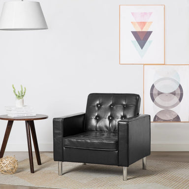 Fauteuil kunstleer zwart