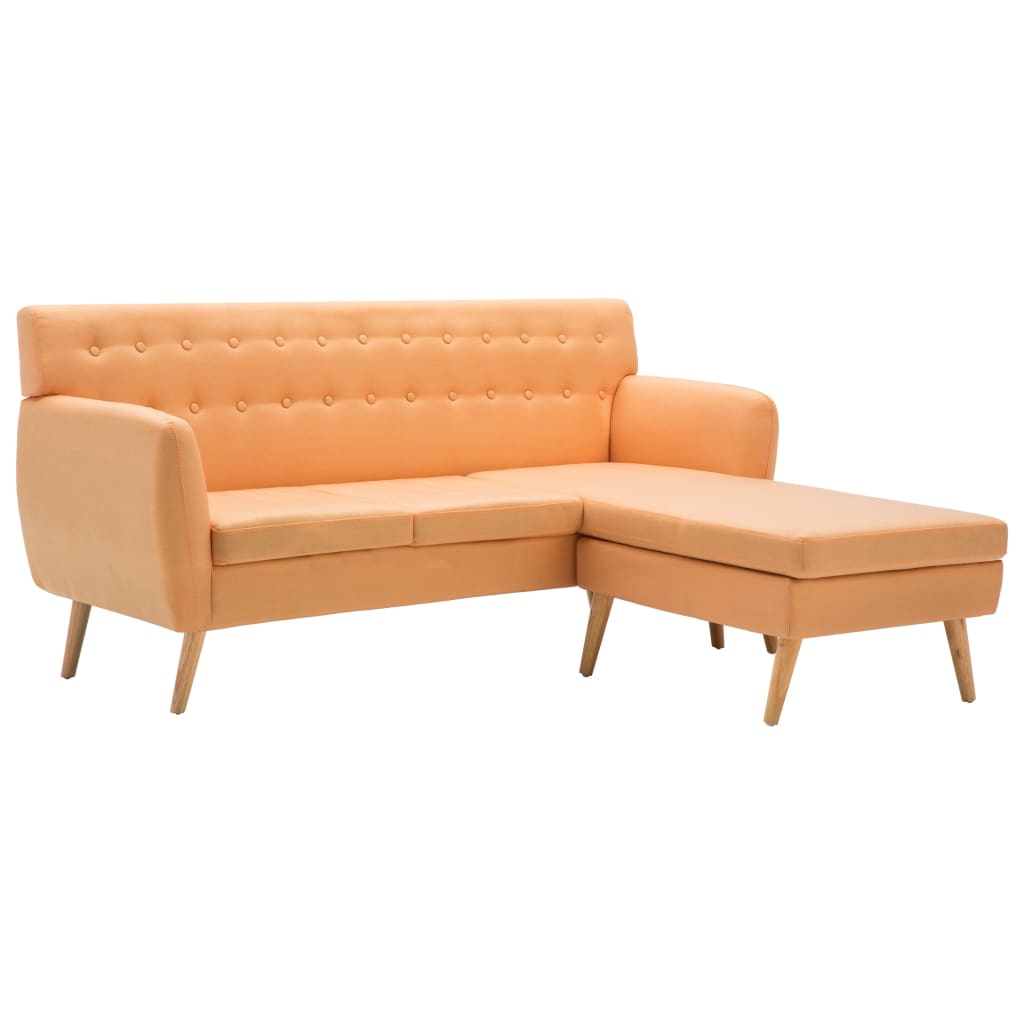 Bank L-vormig 171,5x138x81,5 cm stof oranje